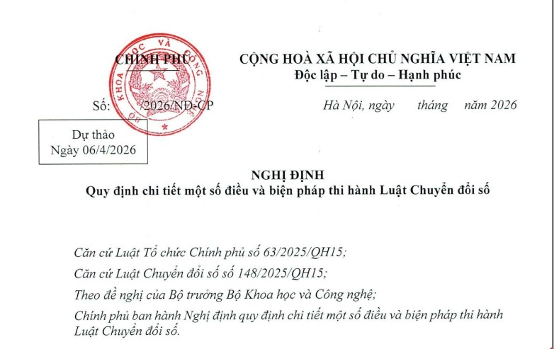 Dự thảo Nghị định hướng dẫn Luật Chuyển đổi số
