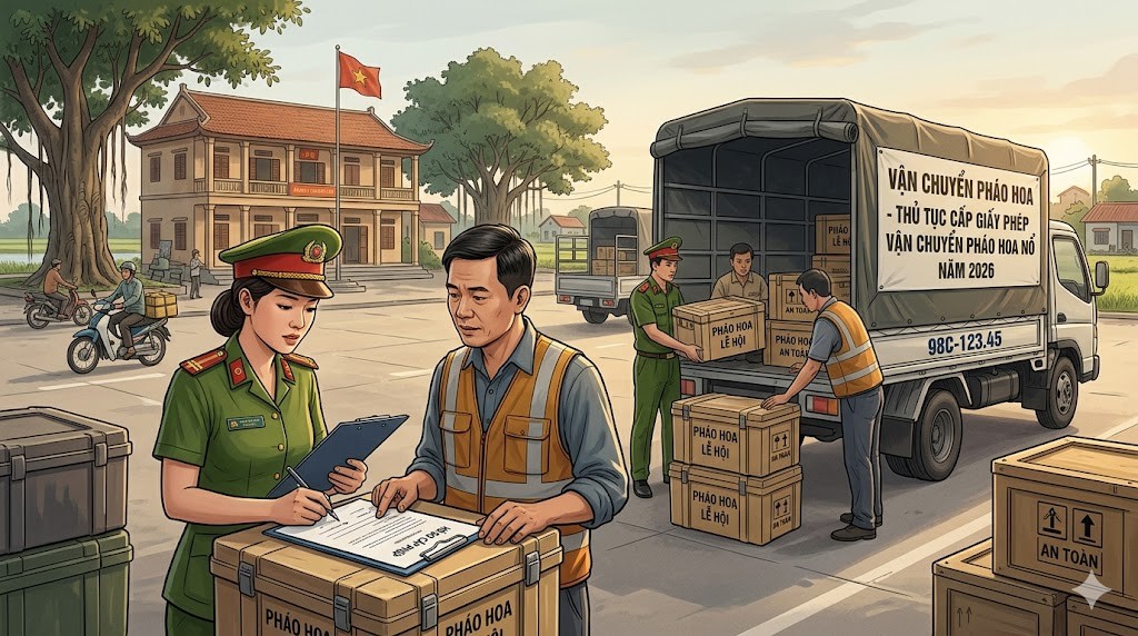 Thủ tục cấp giấy phép vận chuyển pháo hoa nổ mới nhất 2026