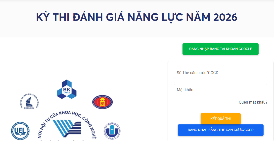 Link đăng ký thi đánh giá năng lực đợt 2 2026 ĐHQG TPHCM