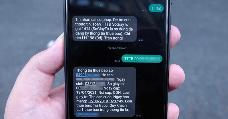 Hướng dẫn kiểm tra thuê bao chính chủ bằng tin nhắn