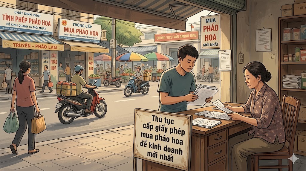 Thủ tục cấp giấy phép mua pháo hoa để kinh doanh mới nhất 2026