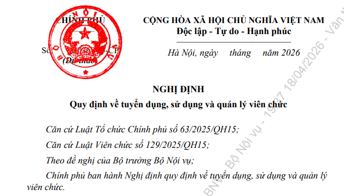 Cập nhật dự thảo Nghị định về tuyển dụng sử dụng quản lý viên chức