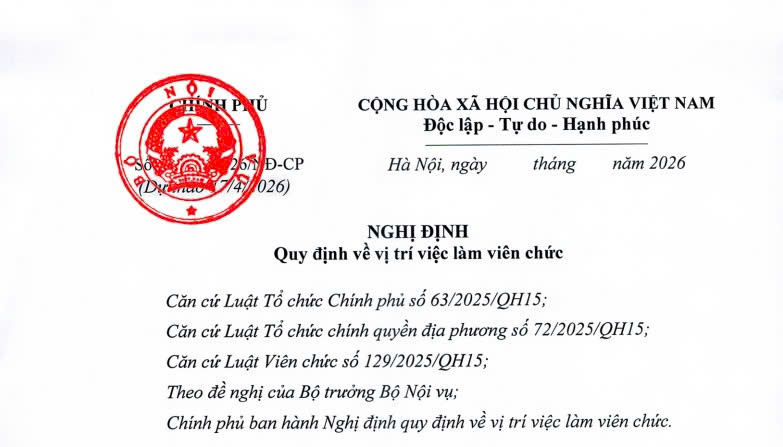 Cập nhật dự thảo Nghị định về vị trí việc làm viên chức mới nhất