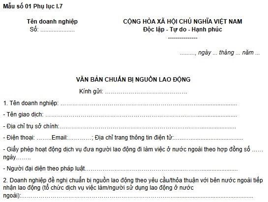 Mẫu văn bản chuẩn bị nguồn lao động năm 2026 [Cập nhật mới]