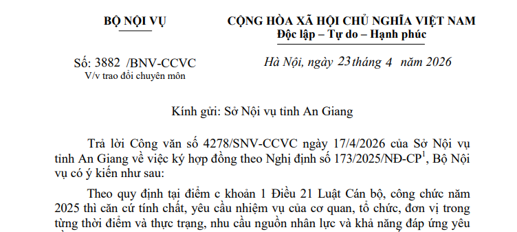 Toàn văn Công văn 3822/BNV-CCVC hướng dẫn mới về nhân sự cấp xã