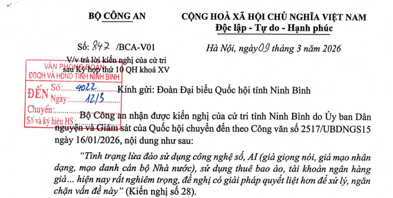 Công văn 842/BCA-V01: 05 giải pháp trọng tâm của Bộ Công an nhằm ngăn chặn lừa đảo công nghệ cao
