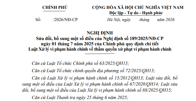 Đã có dự thảo Nghị định sửa đổi thẩm quyền xử phạt vi phạm hành chính
