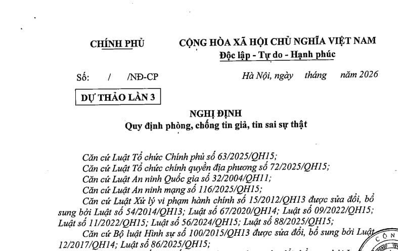 Đã có dự thảo Nghị định quy định phòng chống tin giả và tin sai sự thật 