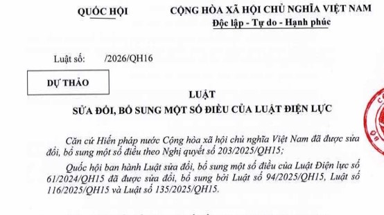 Dự thảo Luật Điện lực mới nhất 2026 (Sửa đổi)