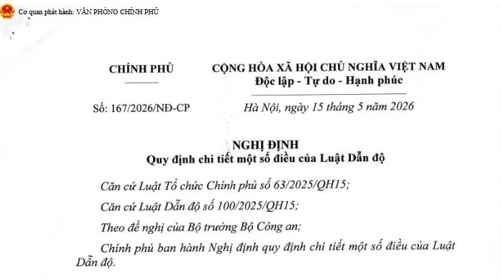 Đã có Nghị định 167/2026/NĐ-CP hướng dẫn Luật Dẫn độ 2025