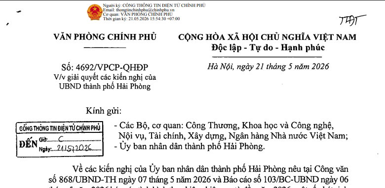 Công văn 4692/VPCP-QHĐP: Cơ chế tự chủ của các đơn vị sự nghiệp công lập cấp xã