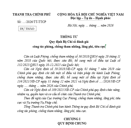 Từ 01/7/2026, áp dụng thang 100, chấm điểm chống tham nhũng (dự kiến) (Hình ảnh từ Internet)