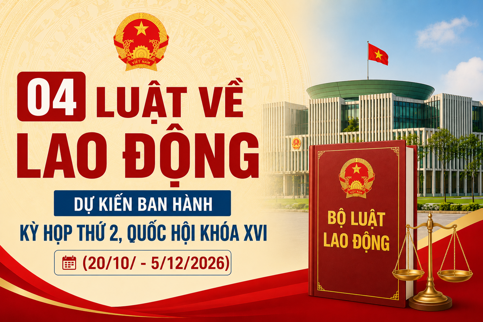 04 Luật về lao động dự kiến ban hành cuối năm 2026
