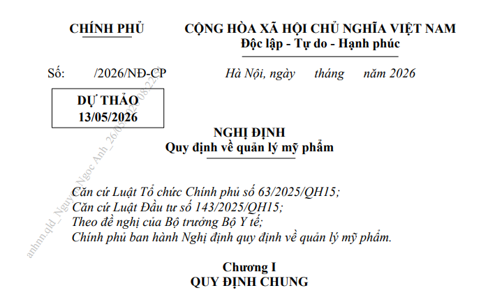 Đã có dự thảo Nghị định quy định về quản lý mỹ phẩm