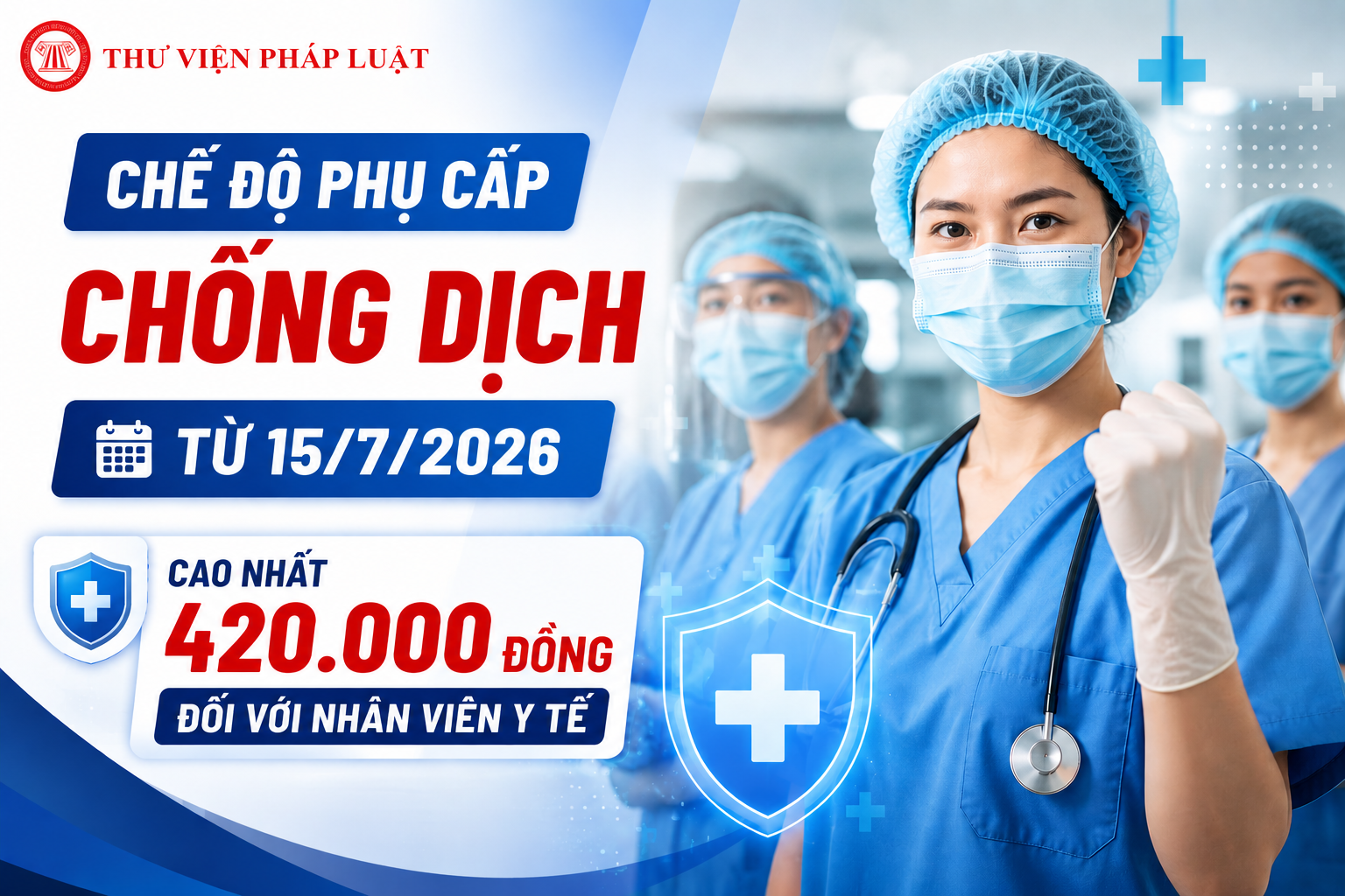 Chế độ phụ cấp chống dịch từ 15/7/2026, cao nhất 420.000 đồng đối với nhân viên y tế