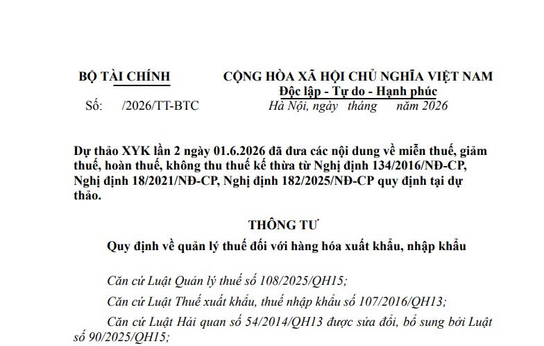 Cập nhật dự thảo Thông tư về quản lý thuế với hàng hóa xuất nhập khẩu