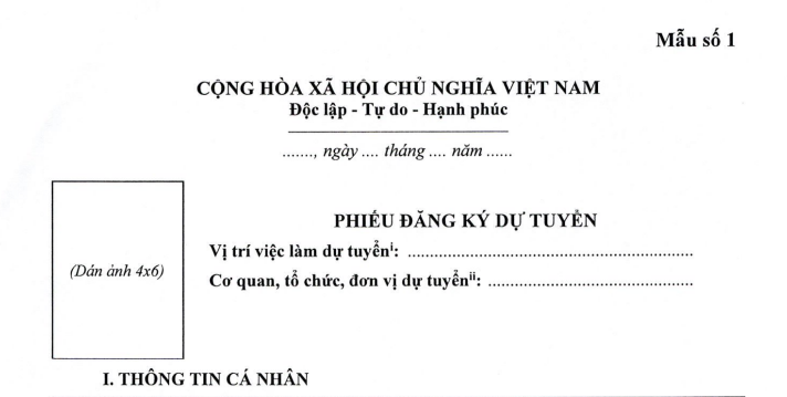 Mẫu phiếu đăng ký dự tuyển công chức mới nhất 2026 và cách ghi