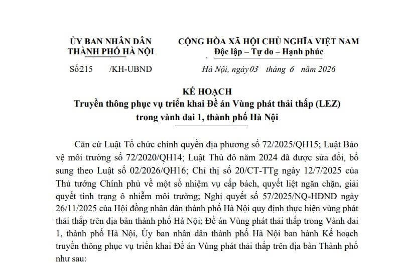 Đề án Vùng phát thải thấp trong vành đai 1 tại Hà Nội và các nội dung cần biết 