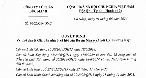 Chính thức có giá bán nhà ở xã hội Lý Thường Kiệt (Phú Thọ DMC)