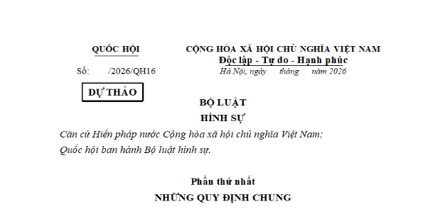 Đã có Dự thảo Bộ luật Hình sự (sửa đổi) 