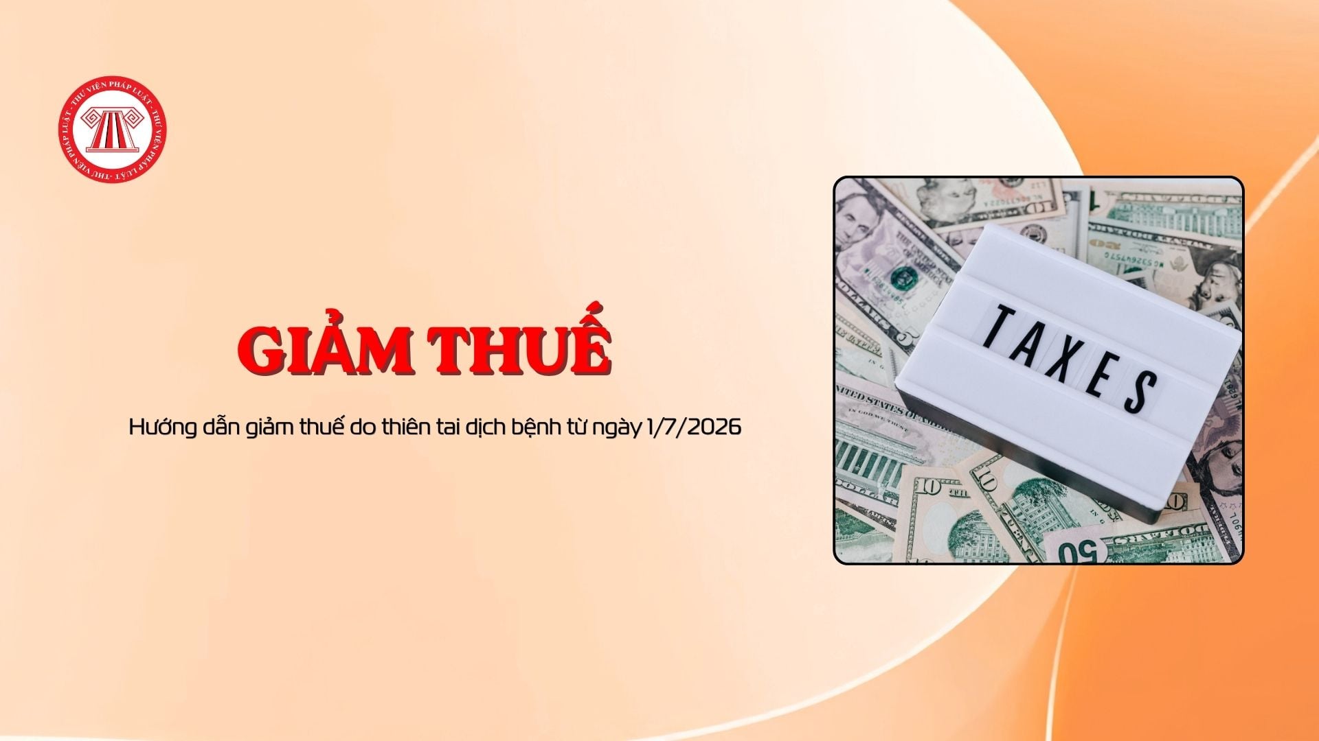 Hướng dẫn giảm thuế do thiên tai dịch bệnh từ ngày 1/7/2026