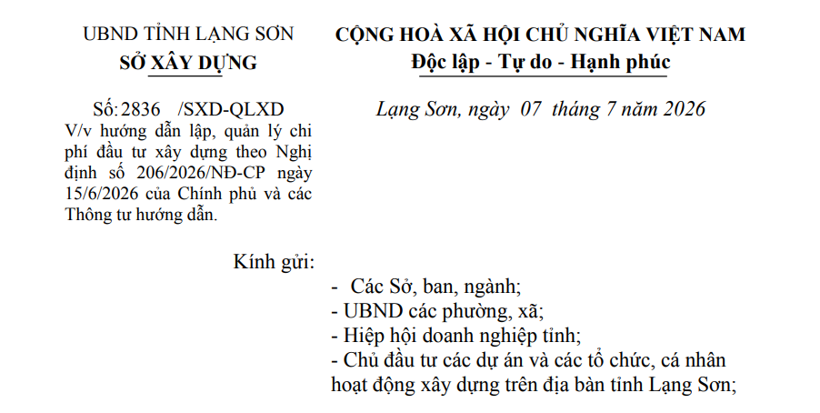 Bảng giá nhân công xây dựng tại Lạng Sơn từ 01/7/2026