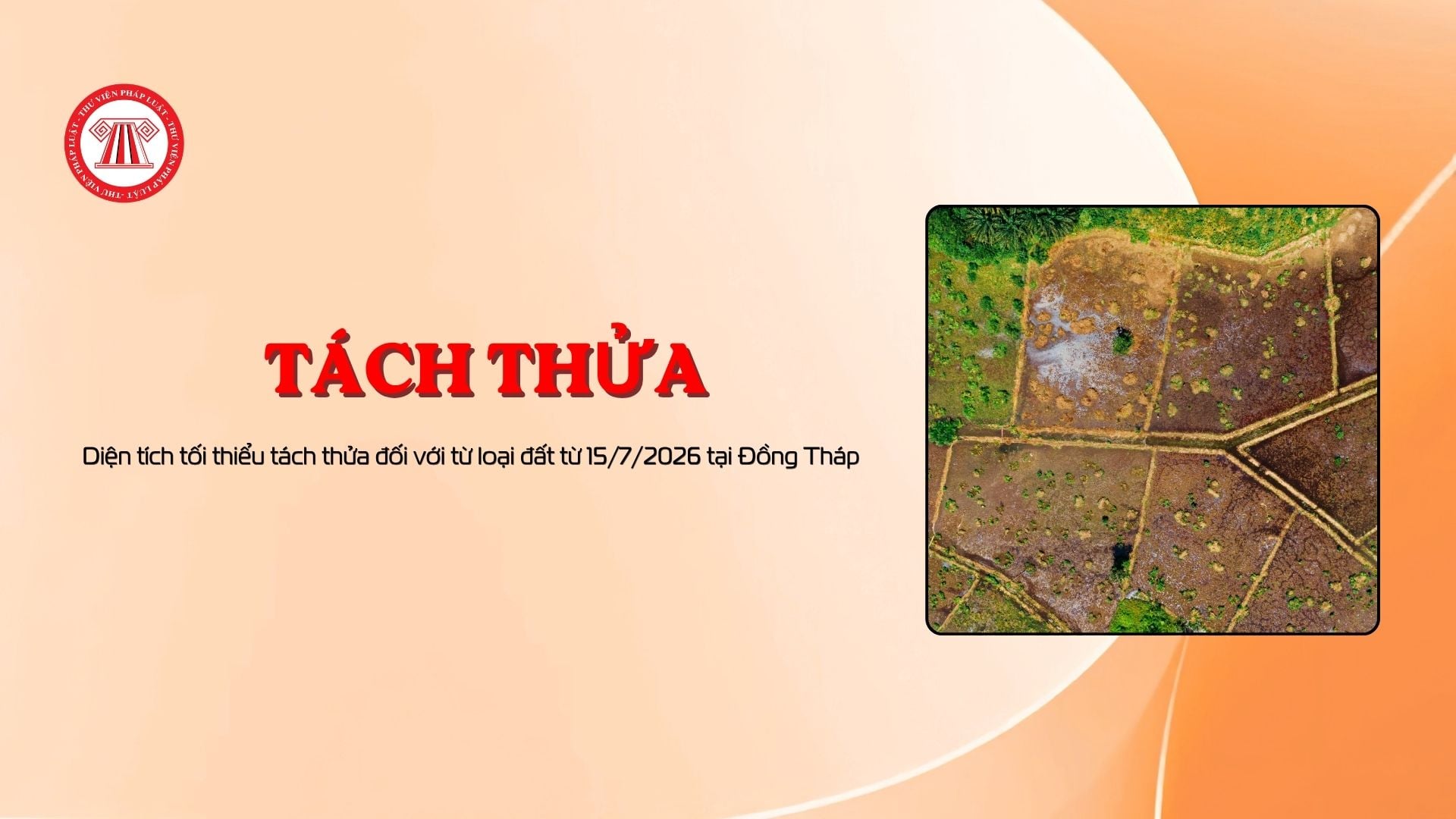 Diện tích tối thiểu tách thửa đối với từ loại đất từ 15/7/2026 tại Đồng Tháp
