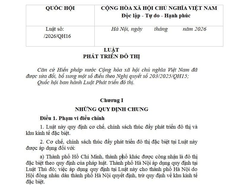 Đã có dự thảo Luật Phát triển đô thị (tên gọi cũ là Luật Đô thị đặc biệt)