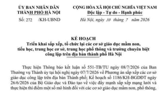 Phương án sáp nhập trường học năm 2026 tại Hà Nội