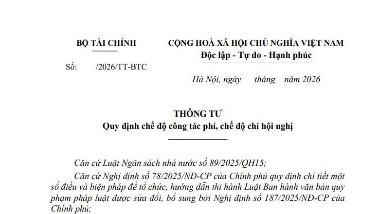 Đã có dự thảo Thông tư quy định chế độ công tác phí thay thế Thông tư 40/2017/TT-BTC