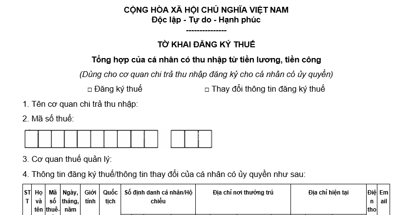 Hướng dẫn điền Tờ khai đăng ký thuế Mẫu số 05-ĐKT Thông tư 90/2026/TT-BTC