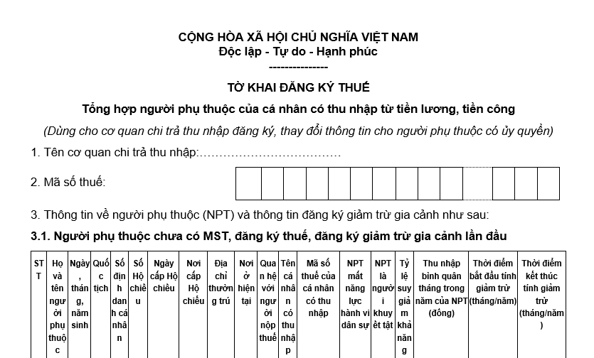 Hướng dẫn điền Tờ khai đăng ký thuế Mẫu số 20-ĐKT Thông tư 90/2026/TT-BTC