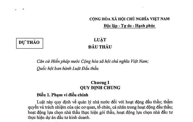 Dự thảo Luật Đấu thầu thay thế Luật Đấu thầu 2023 ra sao?
