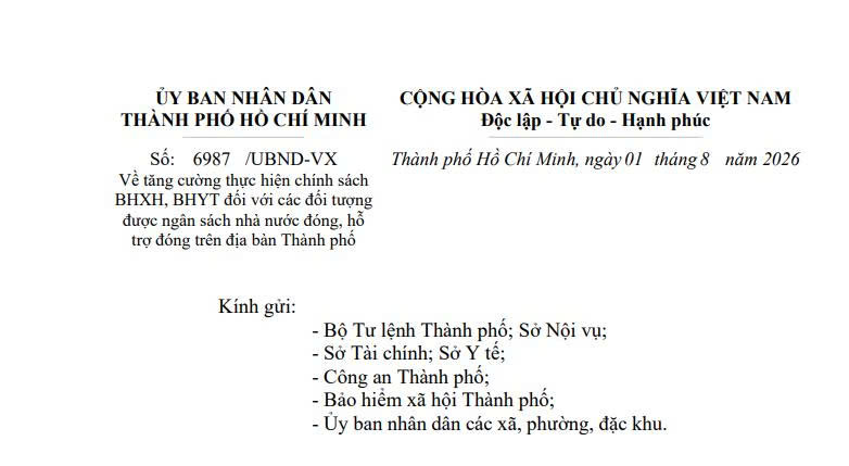 Công văn 6987: Tăng cường chính sách BHXH BHYT với các đối tượng được ngân sách hỗ trợ tại TPHCM thế nào?
