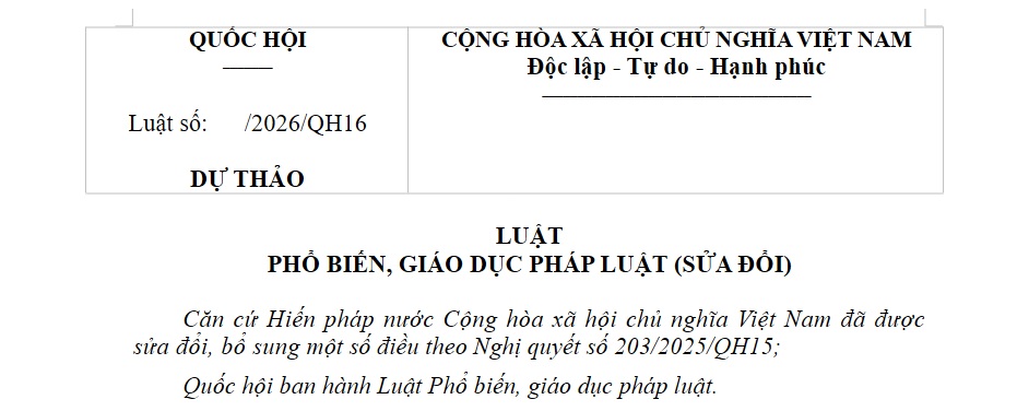 Dự thảo Luật Phổ biến giáo dục pháp luật sửa đổi (bản dự thảo lần 3) có gì?