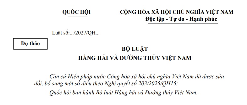 Dự thảo Bộ luật Hàng hải và Đường thuỷ Việt Nam (sửa đổi) có nội dung gì?