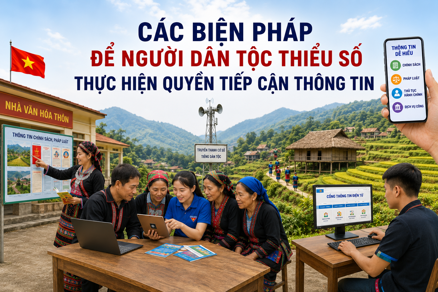 Các biện pháp để người dân tộc thiểu số thực hiện quyền tiếp cận thông tin ra sao?