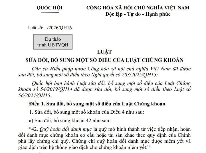 Dự thảo Luật sửa đổi Luật Chứng khoán năm 2026 có nội dung gì?