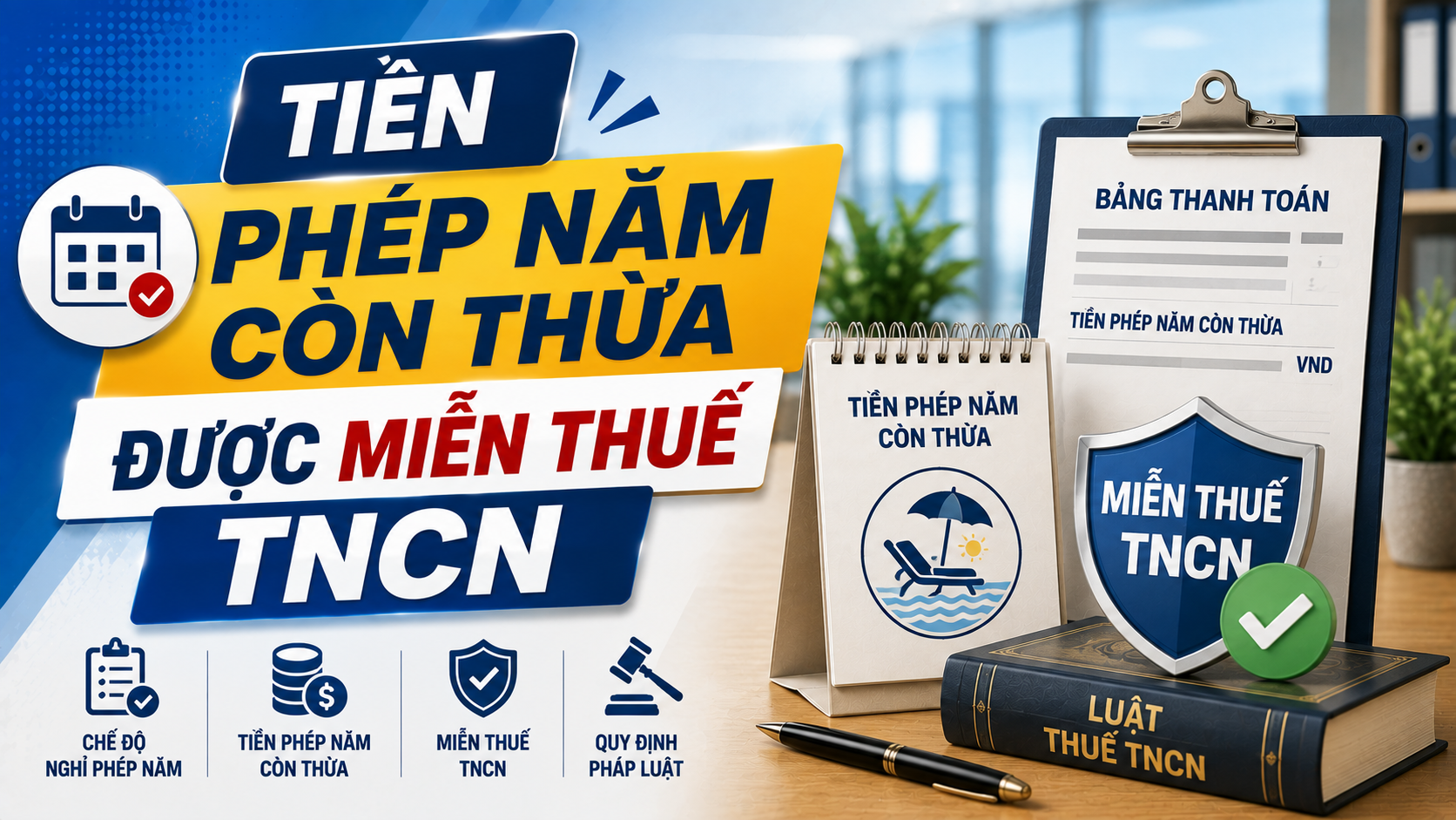 Tiền phép năm còn thừa được miễn thuế TNCN không? 