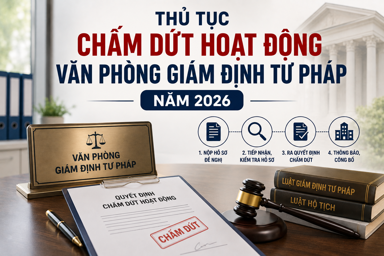 Thủ tục chấm dứt hoạt động văn phòng giám định tư pháp theo Quyết định 1998 thế nào?