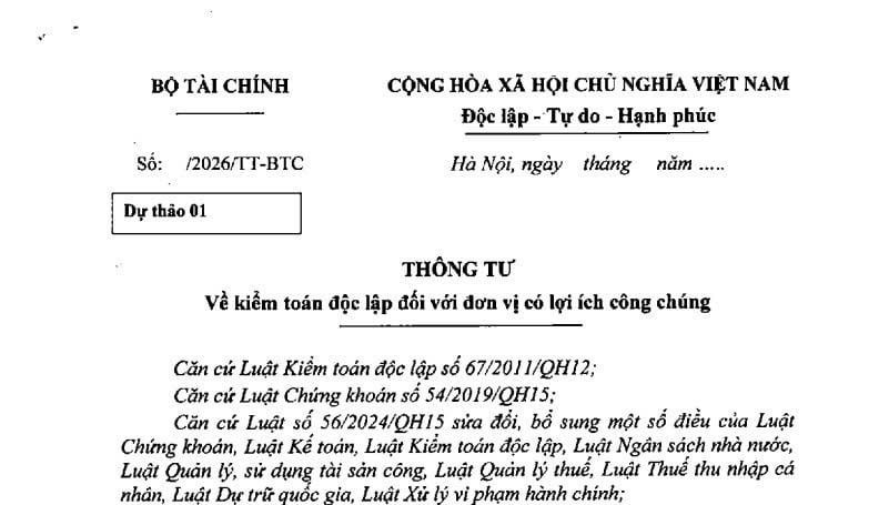 Dự thảo Thông tư về kiểm toán độc lập với đơn vị có lợi ích công chúng