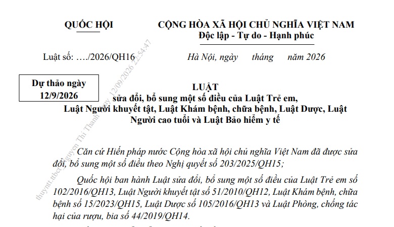 Dự thảo Luật sửa đổi Luật Bảo hiểm y tế có nội dung như thế nào?