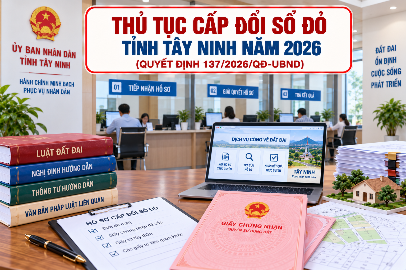 Thủ tục cấp đổi “Sổ đỏ” tỉnh Tây Ninh năm 2026 theo Quyết định 137 ra sao?