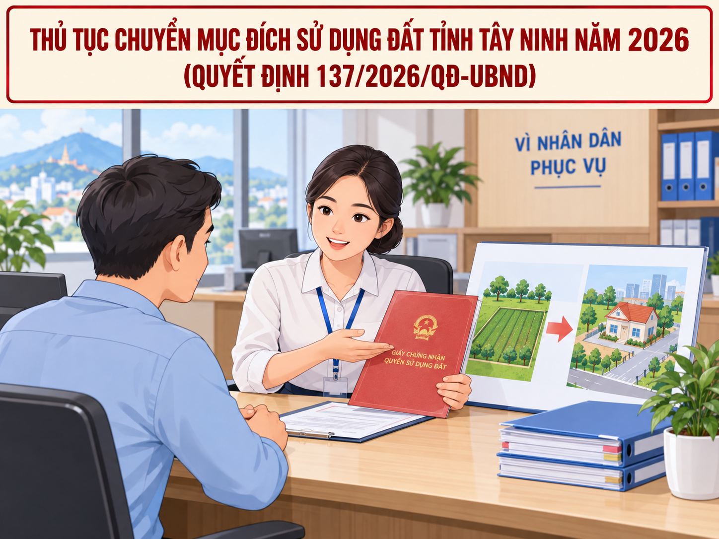 Thủ tục chuyển mục đích sử dụng đất tỉnh Tây Ninh năm 2026 ra sao?