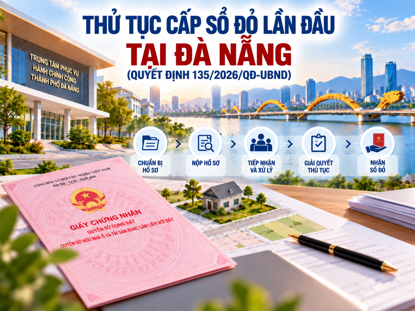 Thủ tục cấp Sổ đỏ lần đầu tại Đà Nẵng theo Quyết định 135/2026/QĐ-UBND ra sao?