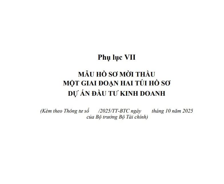 Mẫu hồ sơ mời thầu một giai đoạn hai túi hồ sơ dự án đầu tư kinh doanh ra sao?