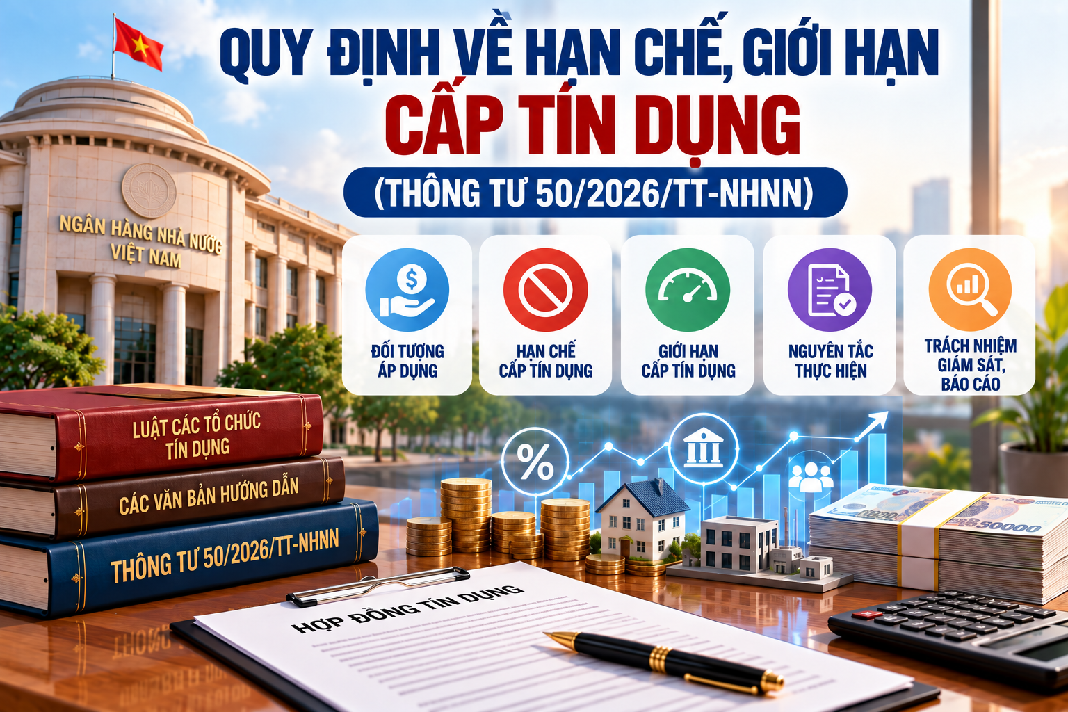 Quy định về hạn chế, giới hạn cấp tín dụng theo Thông tư 50/2026/TT-NHNN thế nào?