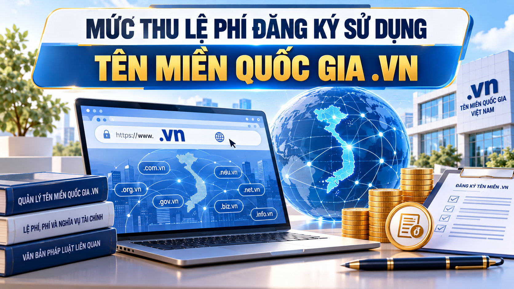Mức thu lệ phí đăng ký sử dụng tên miền quốc gia .vn năm 2026 là bao nhiêu?