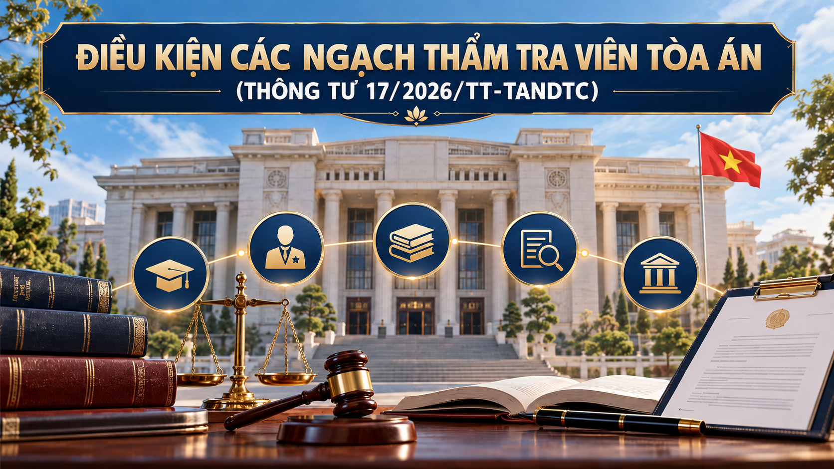 Điều kiện các ngạch Thẩm tra viên Tòa án theo Thông tư 17/2026/TT-TANDTC ra sao?