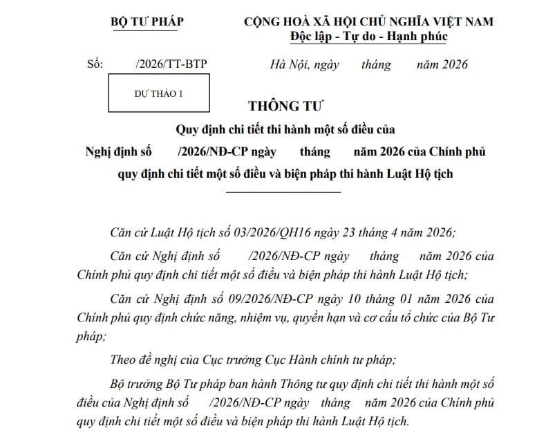 Dự thảo Thông tư hướng dẫn Luật Hộ tịch 2026 như thế nào?